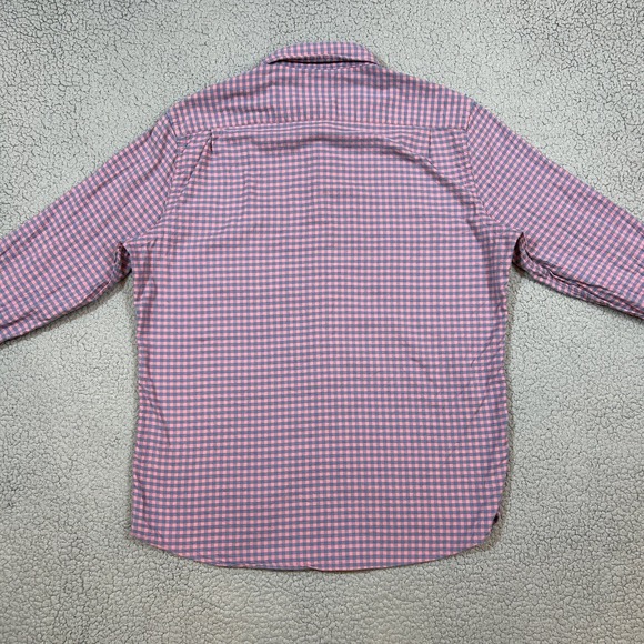 Faherty Long Sleeve Button Up Mens Casual Shirt Size M Pink Blue Gingham Check - Picture 5 of 9